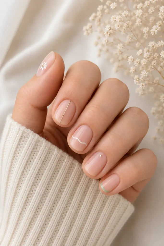 Minimal Nail Art Short Nails