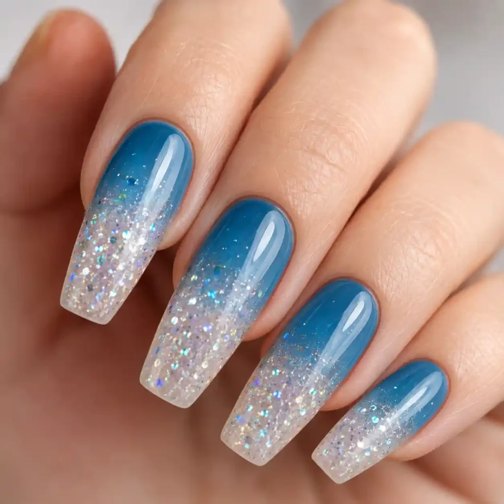 Blue Ombre with Glitter Gradient