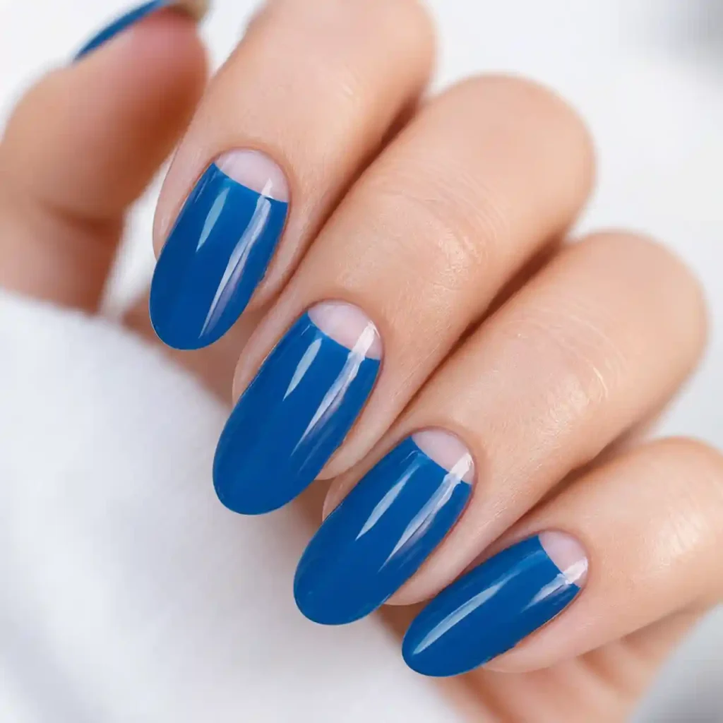 Ocean Blue with Negative Space Moons