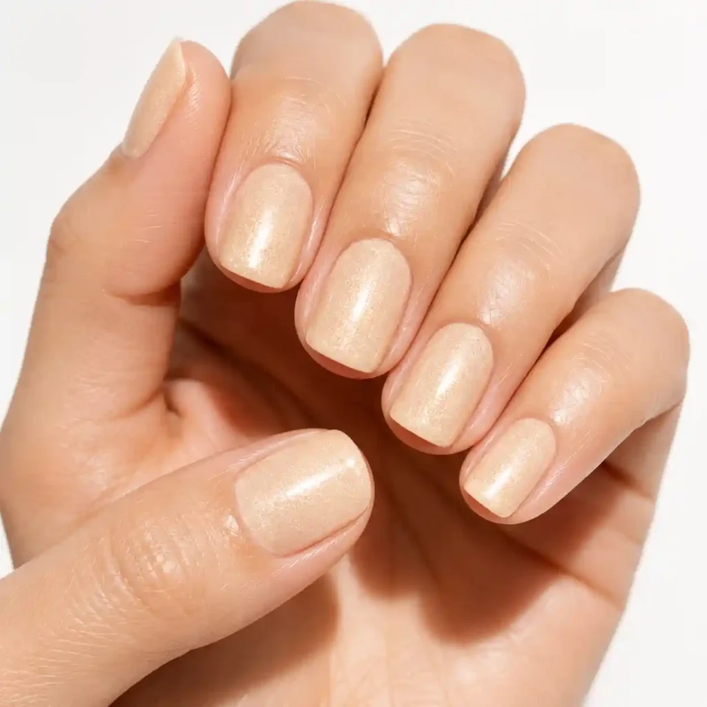 Champagne with Subtle Shimmer Nails