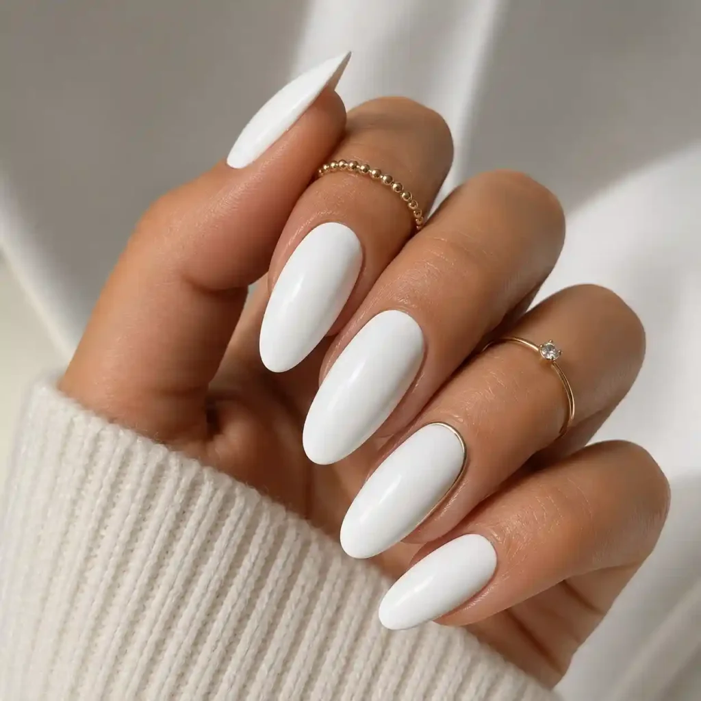 Clean and Minimal White Nails