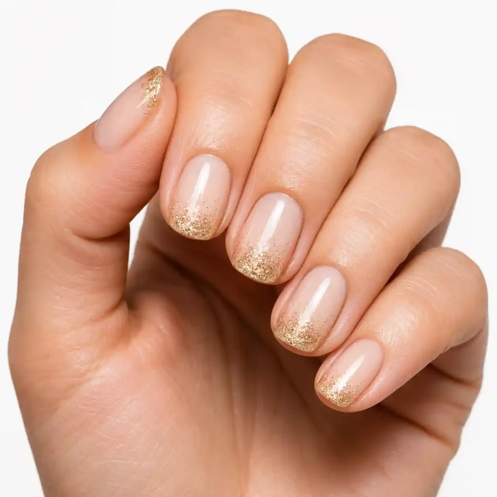 Glitter Tips on Short Nails