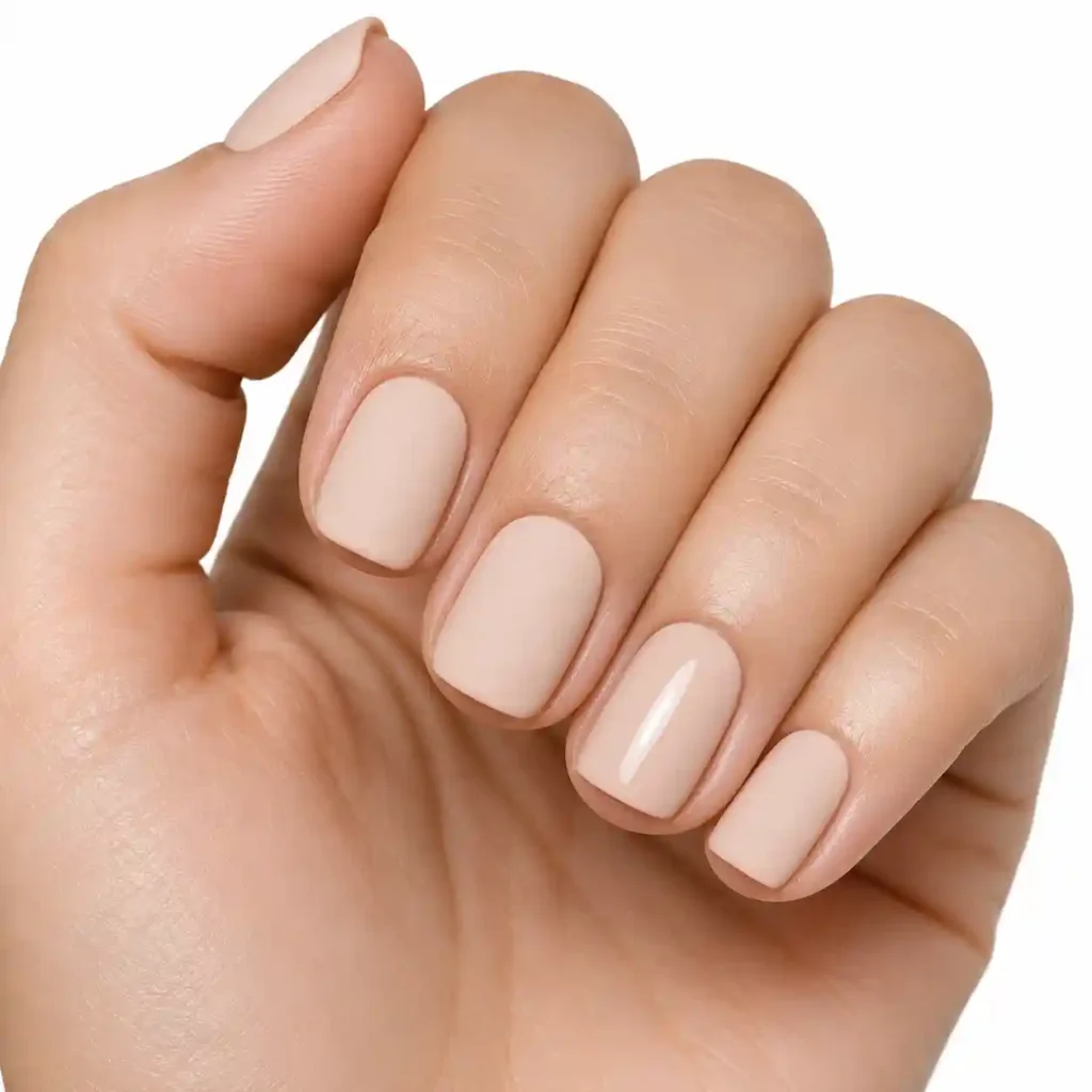 Glossy Finish Over Matte Base Nails