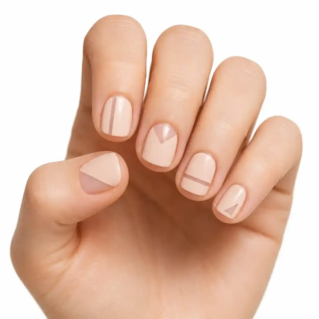 Negative Space Geometric Nails