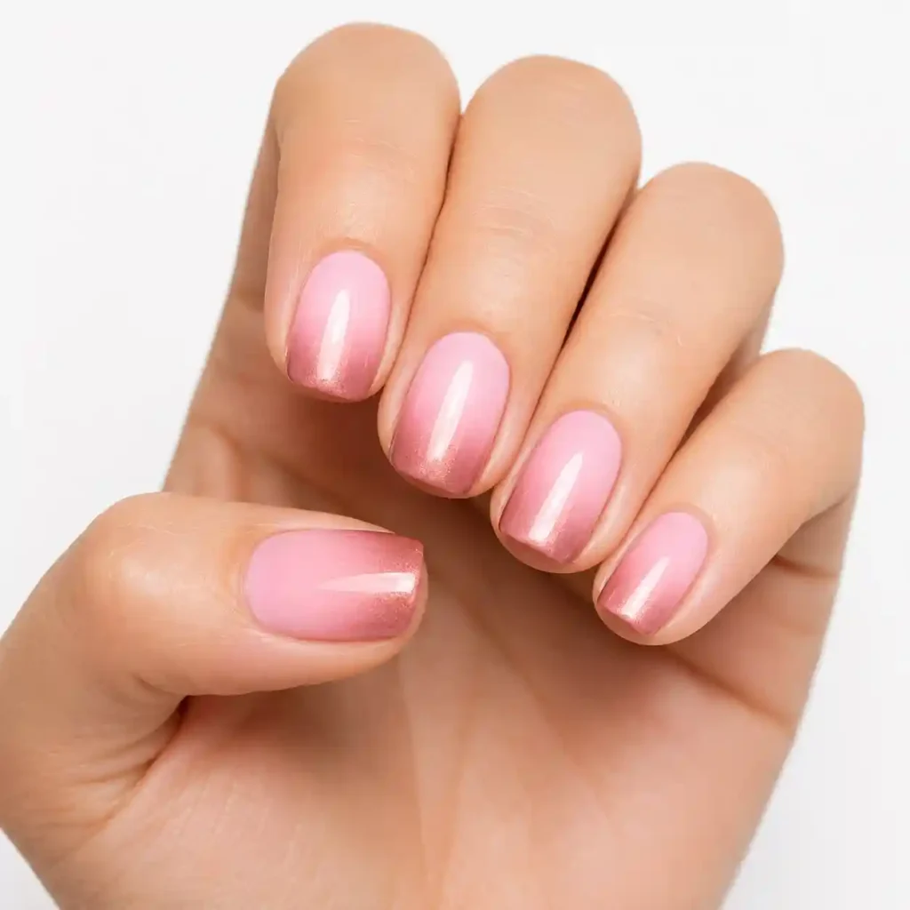 Rose Gold Gradient Nails