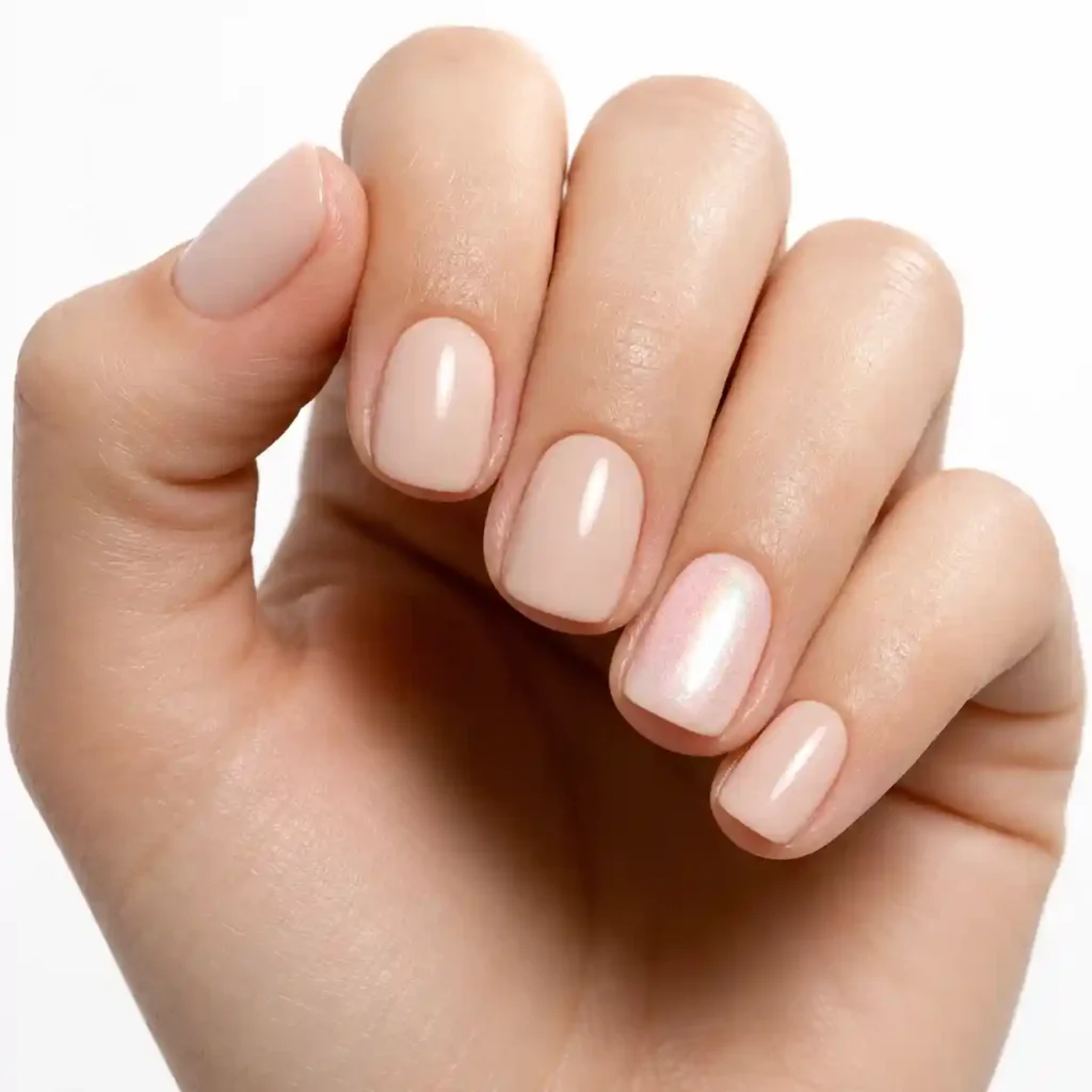 Single Accent Nail with Pearl Nails
