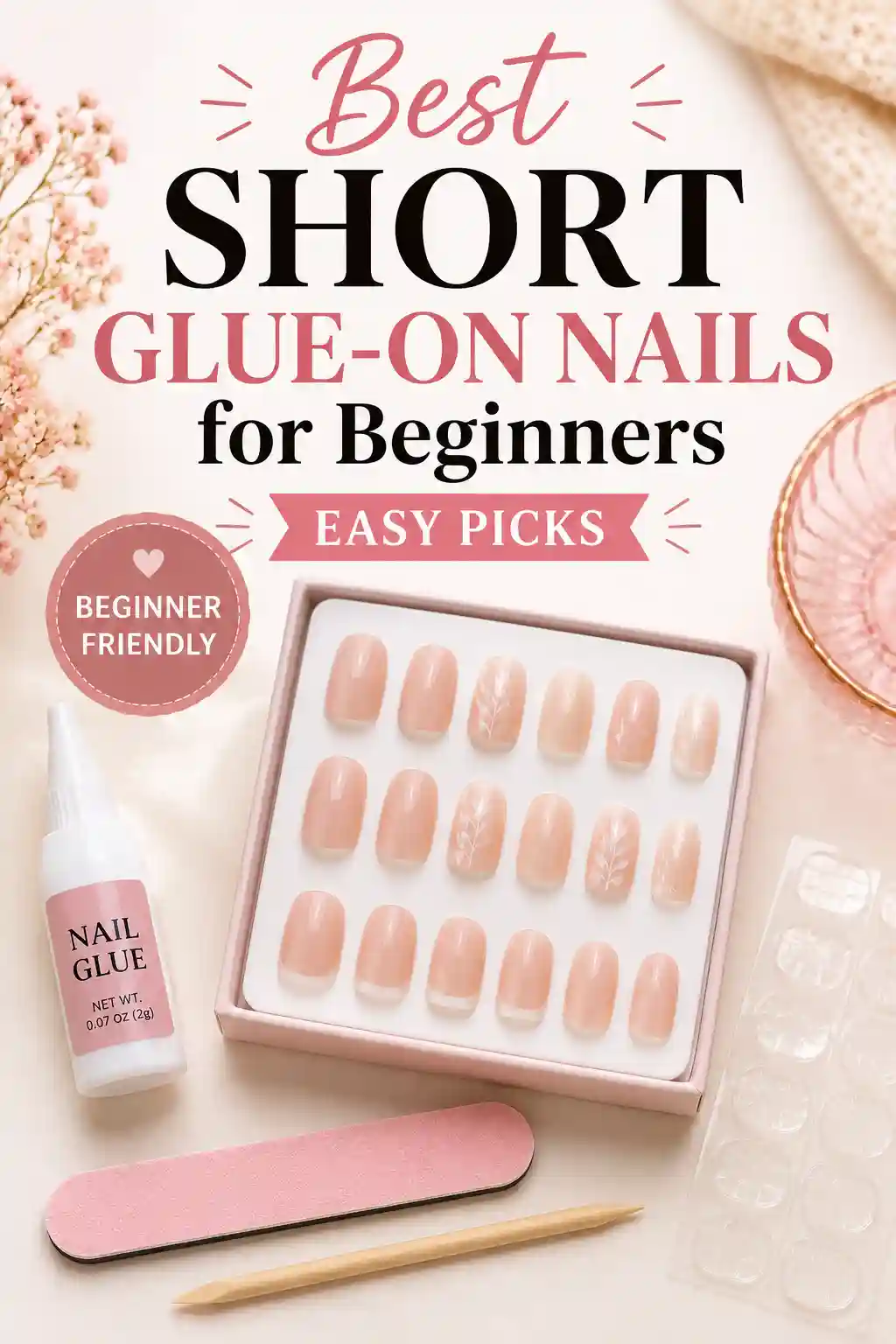 Short Glue-On Nails For Beginners